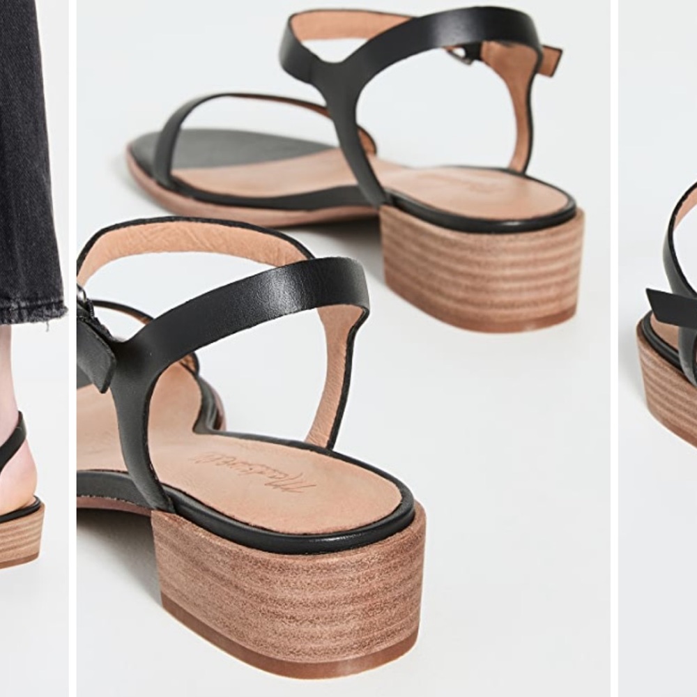 Madewell black leather Louise sandals with ankle strap 8.5 - Picture 3 of 13